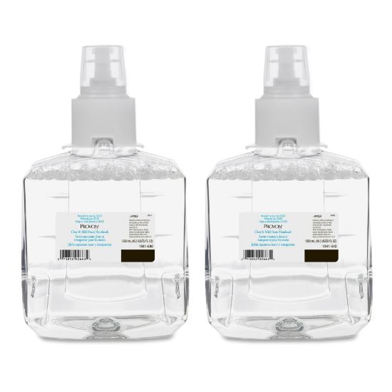 Picture of Provon LTX-12 Refill Clear & Mild Foam Handwash - 40.6 fl oz (1200 mL) - Pump Bottle Dispenser - Kill Germs - Skin, Hand - Clear - Rich Lather, Fragrance-free, Dye-free - 2 / Carton