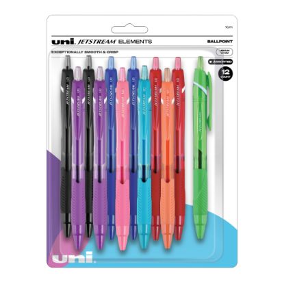 Picture of Uni-ball JETSTREAM ELEMENTS - Ballpoint pen - assorted colors - 1 mm - medium - retractable (pack of 12)