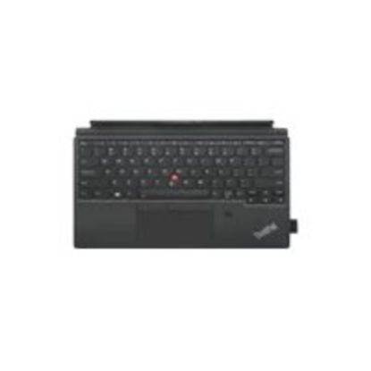 Picture of Lenovo ThinkPad X12 Detachable Gen 1 Folio Keyboard US English - Cable Connectivity - Pogo Pin Interface - 83 Key - English (US) - Tablet - Trackpoint - Windows - Membrane/Rubber Dome Keyswitch - Black