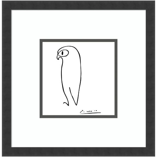 Picture of Amanti Art Owl by Pablo Picasso Wood Framed Wall Art Print, 17inW x 17inH, Black