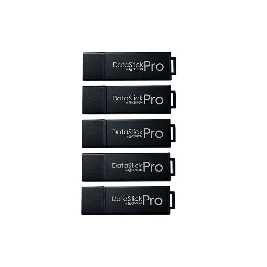 Picture of Centon DataStick Pro USB Flash Drives, USB 3.0, 32GB, Black, Pack Of 5, S1-U3P6-32G-5B