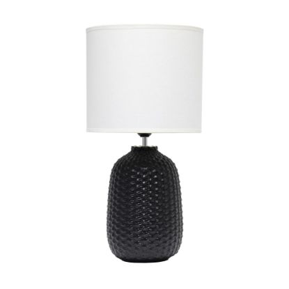 Picture of Simple Designs Purled Texture Table Lamp, 20-7/16inH, White/Black