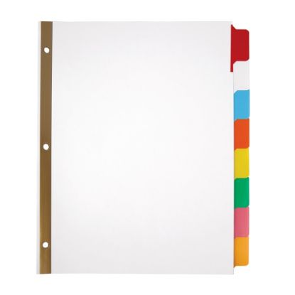 Picture of Office Depot Brand Erasable Big Tab Dividers, 8-Tab, Multicolor, Pack Of 2 Sets