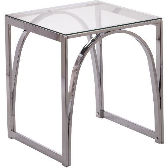 Picture of SEI Stevenly Square End Table, 22inH x 19inW x 19inD, Chrome