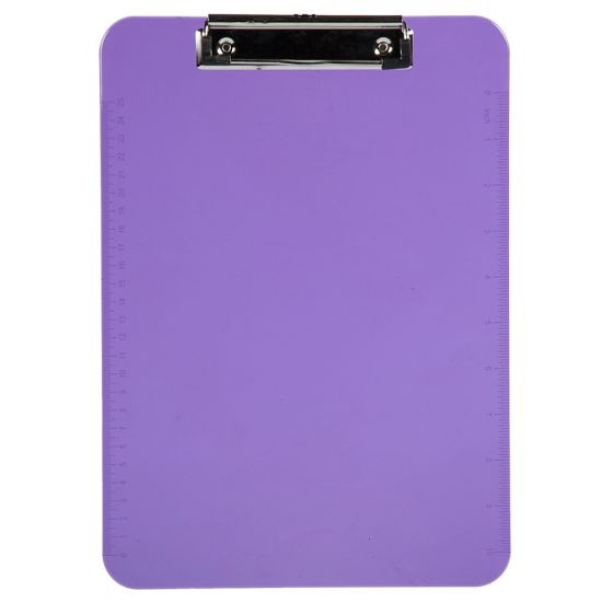 Picture of JAM Paper Plastic Clipboards with Metal Clip, 9in x 13in, Purple, Pack Of 12