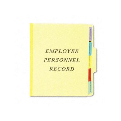 Picture of Pendaflex Tabbed Personnel Folder, 2in Expansion, 8-1/2in x 11in, 60% Recycled, Yellow