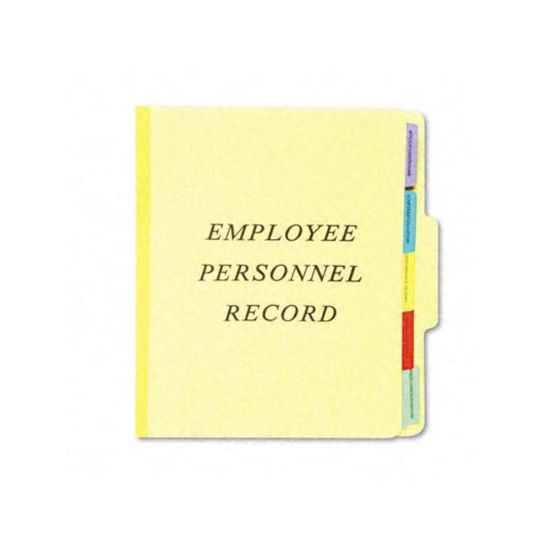 Picture of Pendaflex Tabbed Personnel Folder, 2in Expansion, 8-1/2in x 11in, 60% Recycled, Yellow