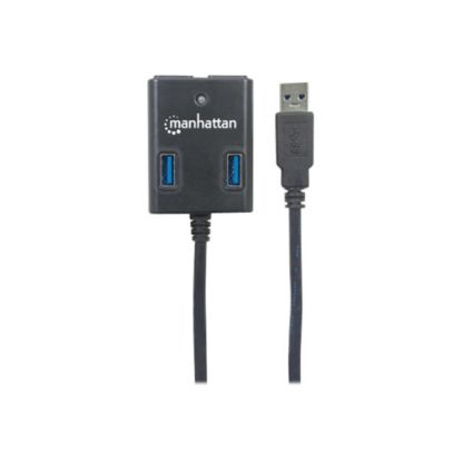 Picture of Manhattan SuperSpeed USB 3.0 Hub, 13/16inH x 1-13/16inW x 2-1/4inD, Black, ICI162296