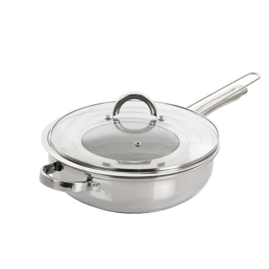 Picture of Oster Sangerfield Stainless-Steel Saute Pan With Lid And Splatter Guard, 4 Qt