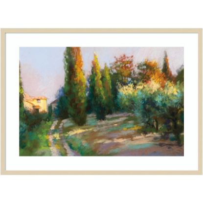 Picture of Amanti Art Villa Landscape by Christine Debrosky Wood Framed Wall Art Print, 41inW x 30inH, Natural