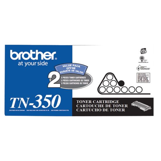 Picture of Brother TN-350 Black Toner Cartridges, Pack Of 2, TN-3502PK