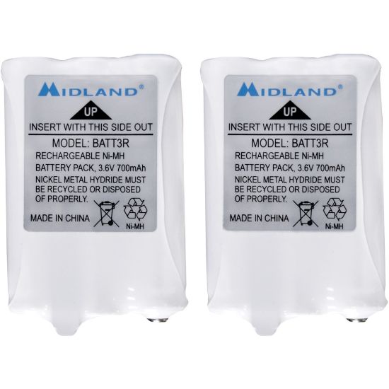 Picture of Midland Rechargeable Battery Pack - For Radio - Battery Rechargeable - 700 mAh - 3.6 V DC - 2 / Pair