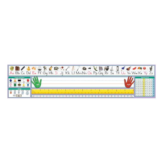 Picture of North Star Teacher Resources Self-Adhesive Desk Plates, 17 1/2in x 4in, Traditional Manuscript, Pre-K - Grade 8, 36 Plates Per Pack, Set Of 2 Packs