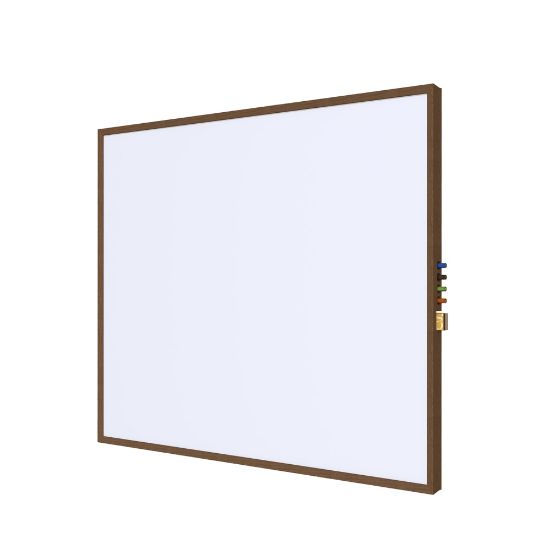 Picture of Ghent Impression Non-Magnetic Dry-Erase Whiteboard, Porcelain, 35-3/4in x 47-3/4in, White, Walnut Wood Frame