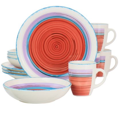 Picture of Gibson Home Richvale 12-Piece Dinnerware Set, Red