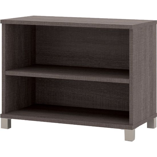 Picture of Bestar Pro-Linea Small Shelving Unit, 28-7/16inH x 35-5/8inW x 19-1/2inD, Bark Gray