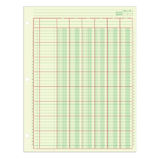 Picture of Adams Analysis Pad, 8 1/2in x 11in, 100 Pages (50 Sheets), 6 Columns, Green