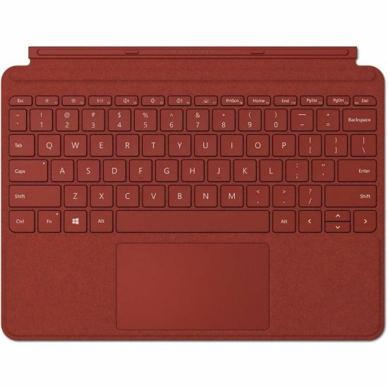 Picture of Microsoft Signature Type Cover Keyboard/Cover Case Microsoft Surface Go, Surface Go 2 Tablet - Poppy Red - Stain Resistant - Alcantara Body