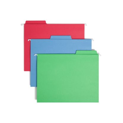 Picture of Smead FasTab Hanging File Folders, Letter Size, Assorted Colors, Pack Of 18 Folders