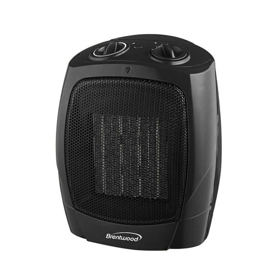 Picture of Brentwood H-C1601 Portable Ceramic Space Heater And Fan, 8-1/2in x 9in, Black