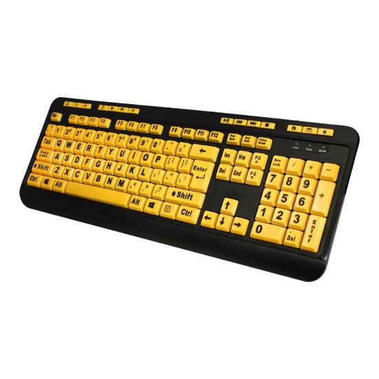 Picture of Adesso EasyTouch 132 Florescent Yellow Multimedia Desktop Keyboard