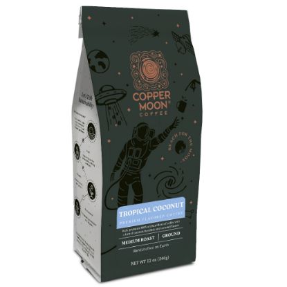 Picture of Copper Moon Coffee Ground Coffee, Tropical Coconut Blend, 12 Oz Per Bag