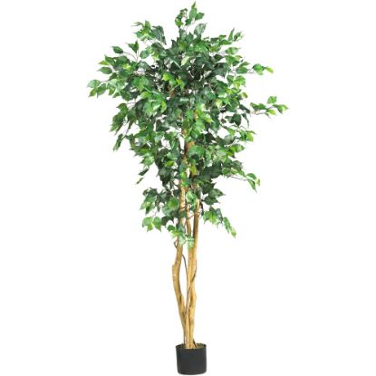 Picture of Nearly Natural 5ftH Artificial Ficus Tree With Pot, Green/Black