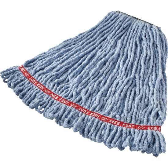 Picture of Rubbermaid Commercial Web Foot Wet Mop Heads, 1in, Blue, Pack Of 6 Heads