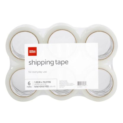 Picture of Office Depot Brand Shipping Packing Tape, 1.89in x 70.8 Yd, Clear, Pack Of 6 Rolls