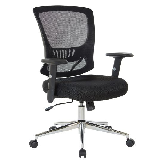 Picture of Office Star EM Series Ergonomic Mesh Low-Back Task Chair, Black/Silver