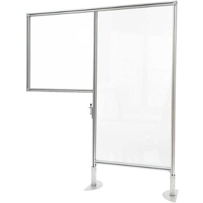 Picture of Ghent Aluminum Workstation Divider, 57inH x 47inW, Silver Frame, Clear