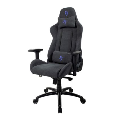 Picture of Arozzi Verona Ergonomic Fabric High-Back Gaming Chair, Dark Gray/Blue