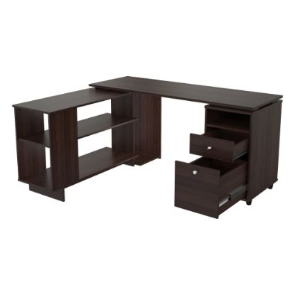 Picture of Inval America 54inW L-Shaped Corner Desk, Espresso