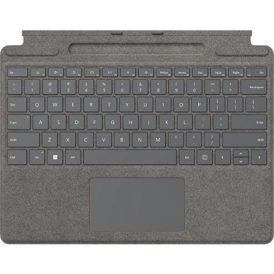 Picture of Microsoft Signature Keyboard/Cover Case for 13in Microsoft Surface Pro 8, Surface Pro X Tablet - Platinum - Alcantara, Fabric Body - 0.2in Height x 11.4in Width x 8.9in Depth