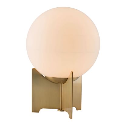 Picture of Zuo Modern Pearl Table Lamp, 14-7/16inH, White Shade/Brushed Bronze Base