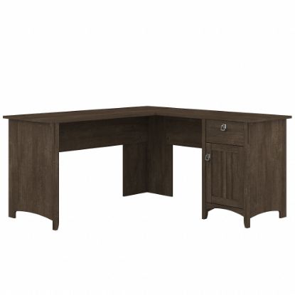 Picture of Bush Furniture Salinas 60inW L-Shaped Corner Desk With Storage, Ash Brown, Standard Delivery