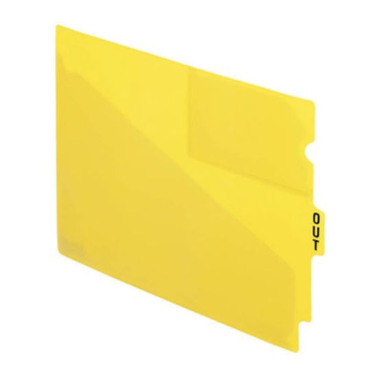 Picture of Esselte Recycled Colored Vinyl Out Guides - 1 Printed Tab(s) - Message - OUT - 12.8in Divider Width x 9.50in Divider Length - Yellow Vinyl Divider - 50 / Box