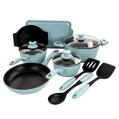 Picture of Oster Lynhurst 12-Piece Aluminum Cookware Set, Blue