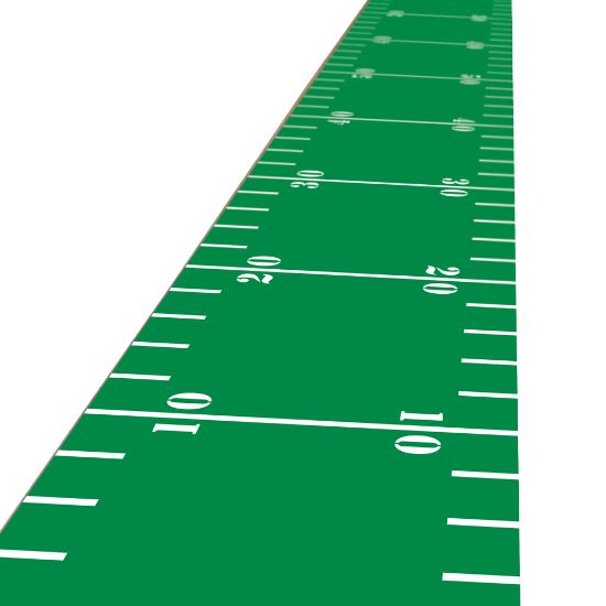 Picture of Amscan Fabric Football Entryway Floor Runners, 10ft x 2ft, Green/White, Pack Of 3 Runners