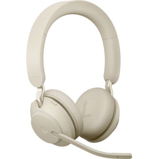 Picture of Jabra Evolve2 65 Headset - Stereo - USB Type A - Wireless - Bluetooth - Over-the-head - Binaural - Supra-aural - Beige