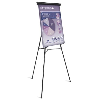 Picture of Office Depot Brand Presentation Easel, 35-1/2in-65inH, Black With Chart Holder