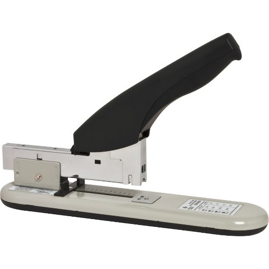 Picture of Business Source Economy Heavy-duty Stapler - 100 Sheets Capacity - 1/2in Staple Size - 2in Throat Depth - 1 Each - Black, Putty - Rubber, Steel