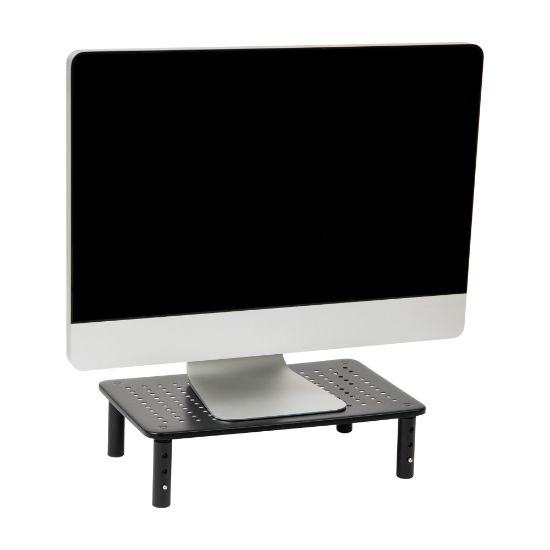 Picture of Mind Reader Metal Ventilated Monitor Stand with Adjustable Height, 5-1/2inH x 9-1/4inW x 14-1/2inD, Black