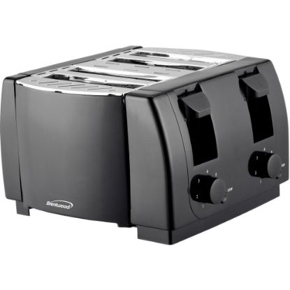 Picture of Brentwood TS-285 Cool Touch 4 Slice Toaster, Black - 1300 W - Toast, Browning - Black, Silver