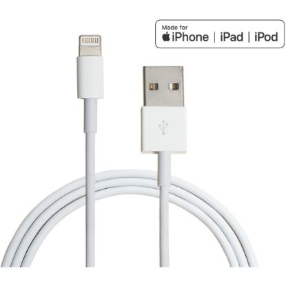 Picture of 4XEM 3FT/1M 8pin Lightning to USB cable for iPhone/iPad/iPod - MFi Certified - 4XEM 3Ft 1M charging data and sync Cable For any lightning enabled mobile device compatible with any USB-A enabled wall charger