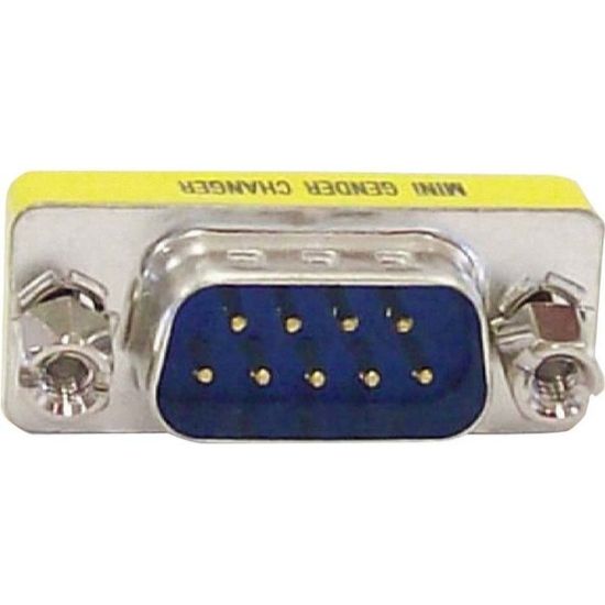 Picture of 4XEM DB9 Serial 9-Pin Male To Male Adapter - 1 x 9-pin DB-9 Serial - Male - 1 x 9-pin DB-9 Serial - Male - Silver, Yellow