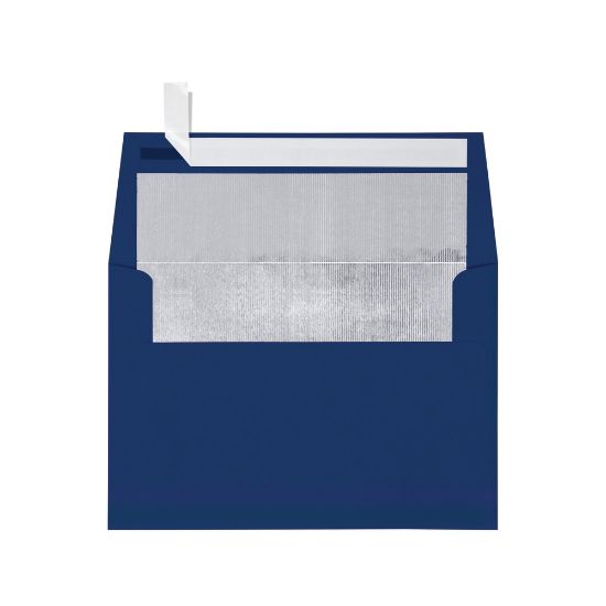 Picture of LUX Invitation Envelopes, A7, Peel & Stick Closure, Navy/Silver, Pack Of 500