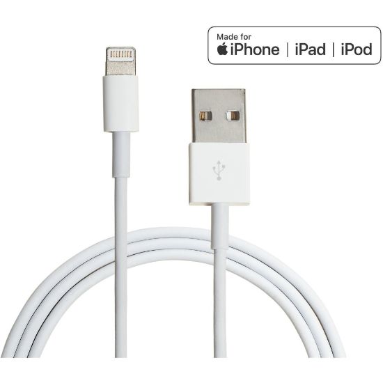 Picture of 4XEM 10FT 3M charging data and sync Cable For Apple iPhone 5 5s 6 6s 6plus 7 7plus - MFi Certified - 10FT MFi Certified Lightning to USB data sync cable forApple iPad, iPhone, iPod 1 x Lightning Male Proprietary Connector - 1 x Type A Male USB connector