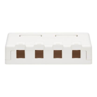 Picture of Eaton Tripp Lite Series Surface-Mount Box for Keystone Jacks - 4 Ports, White - Surface mount box - white - 4 ports