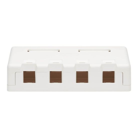 Picture of Eaton Tripp Lite Series Surface-Mount Box for Keystone Jacks - 4 Ports, White - Surface mount box - white - 4 ports